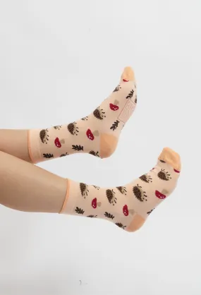 Hedgehog and Mushroom Organic Cotton Socks