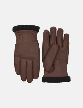 Hestra Deerskin Primaloft Rib Gloves - Chocolate