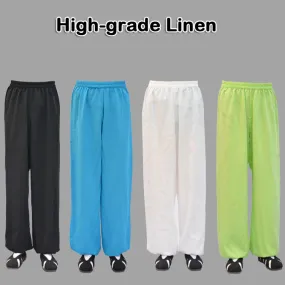 High-grade Lineni pants, martial arts Yoga practice performance trousers morning exercise for men women