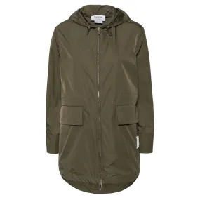 Hooded Shirt Hem Parka In Nylon