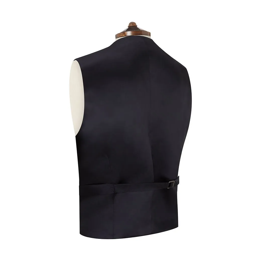 Hudson Navy Grosgrain Silk and Cotton Waistcoat