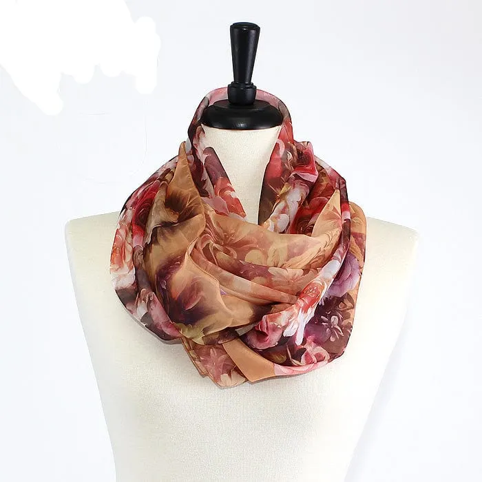 IN6025 Flower Print Infinity Scarf