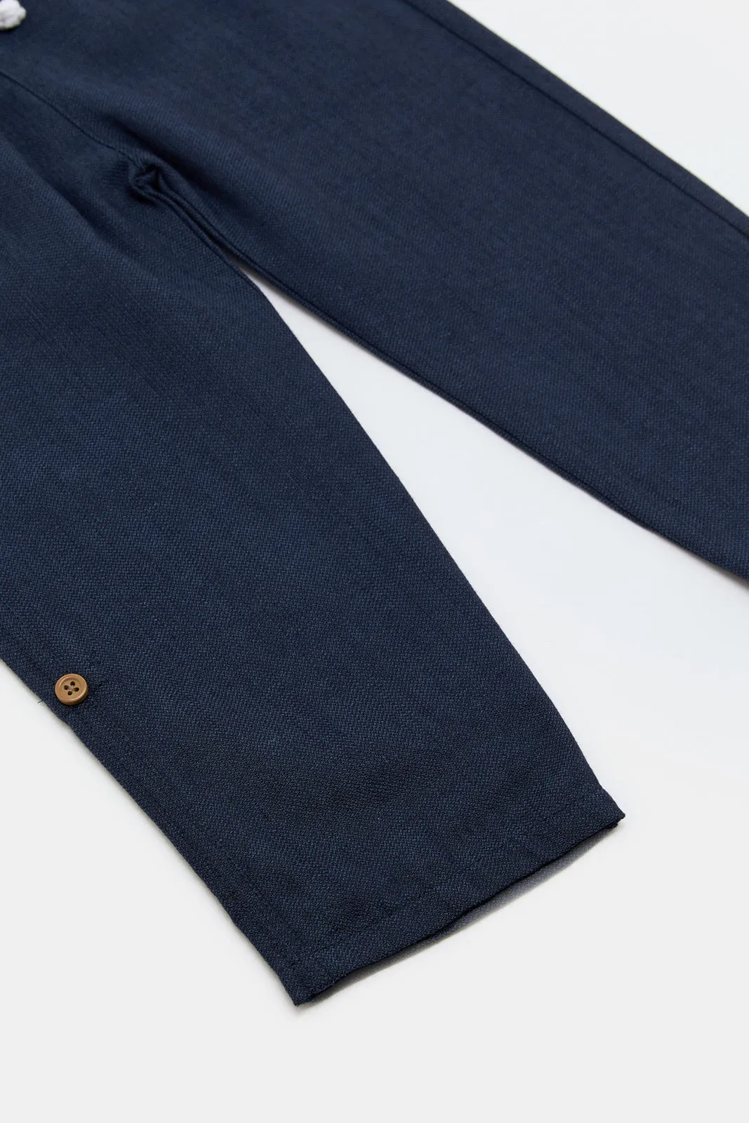 Infant Boys Navy Linen Trousers