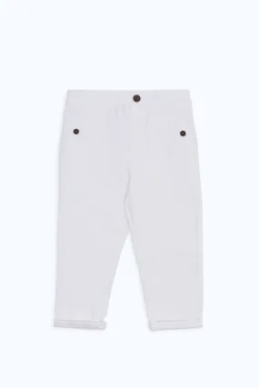 Infant Boys White Herringbone Trouser