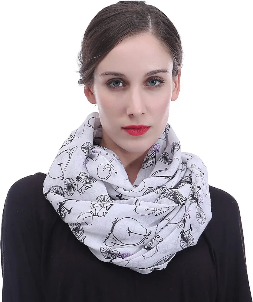 Infinity Scarf Lightweight Bicycle Print