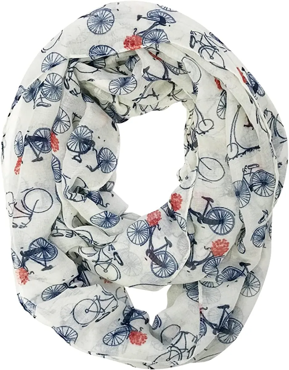 Infinity Scarf Lightweight Bicycle Print