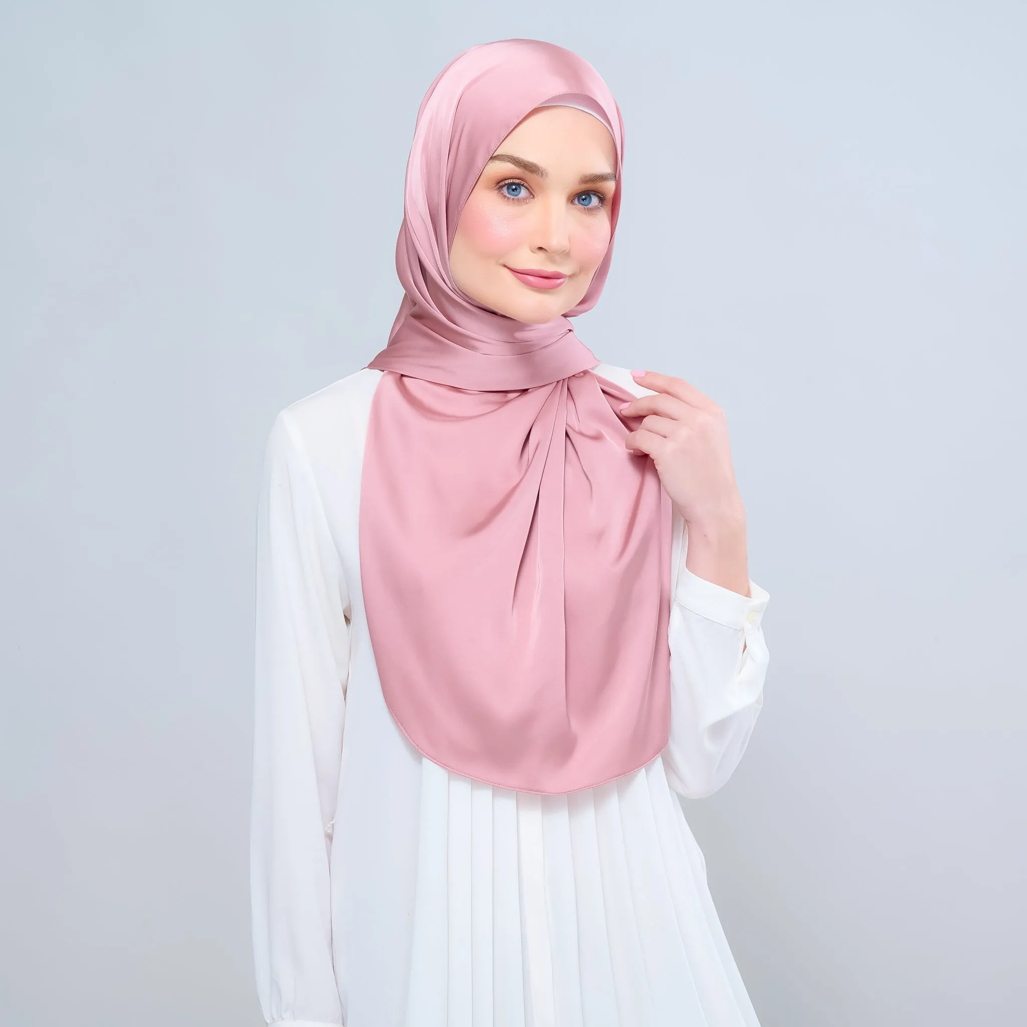 Instant Tag n' Go Shawl  | Satin Silk in Dusty Pink