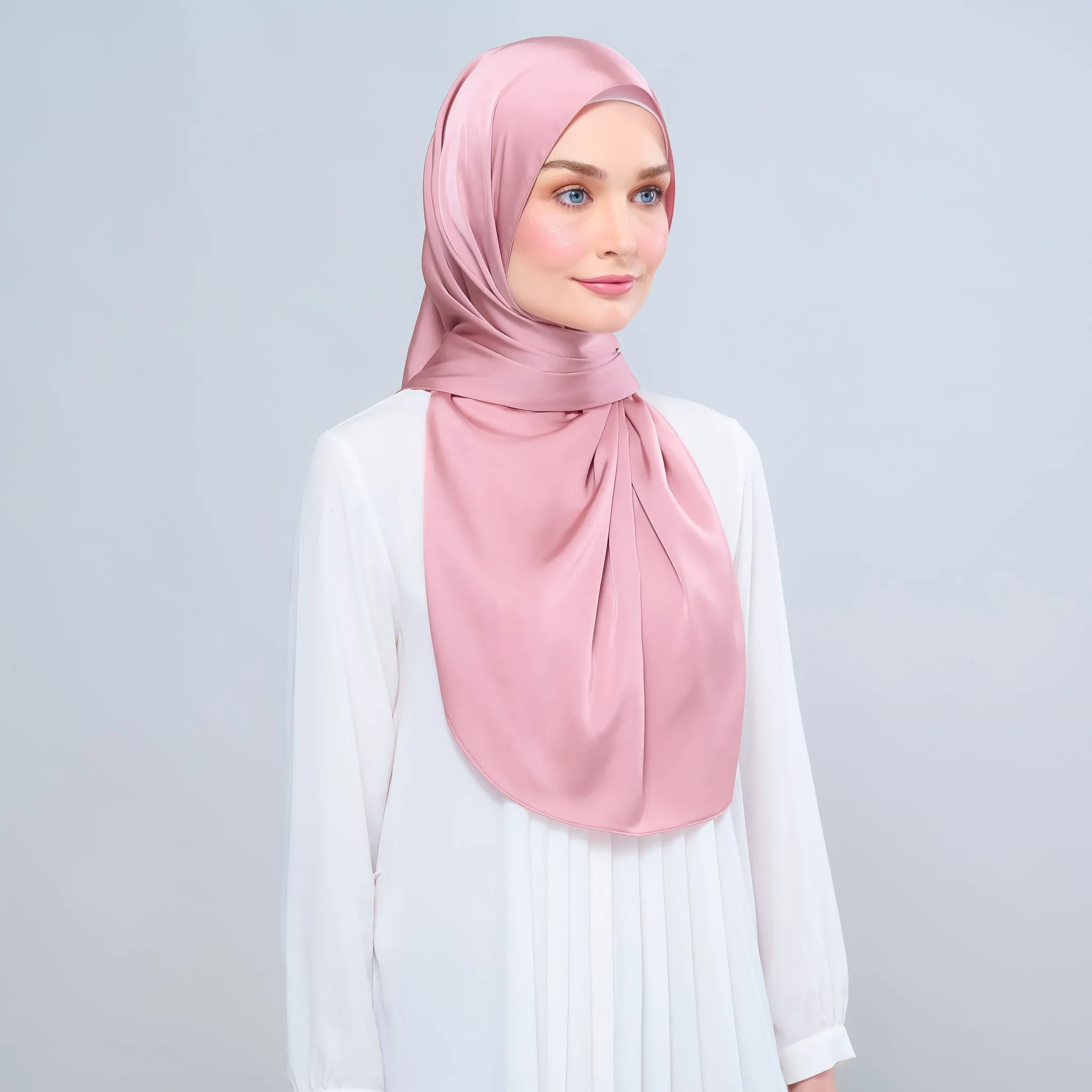 Instant Tag n' Go Shawl  | Satin Silk in Dusty Pink