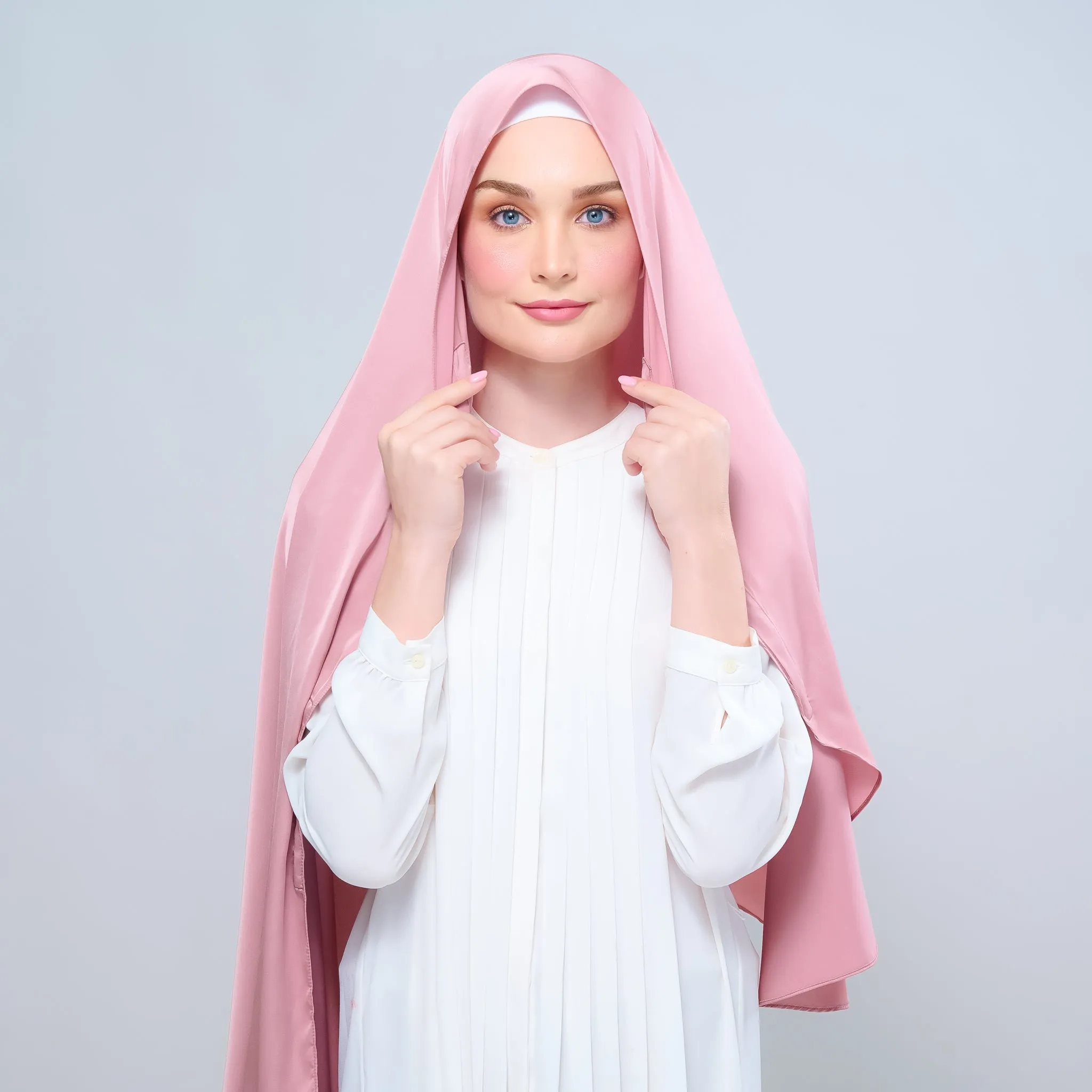 Instant Tag n' Go Shawl  | Satin Silk in Dusty Pink