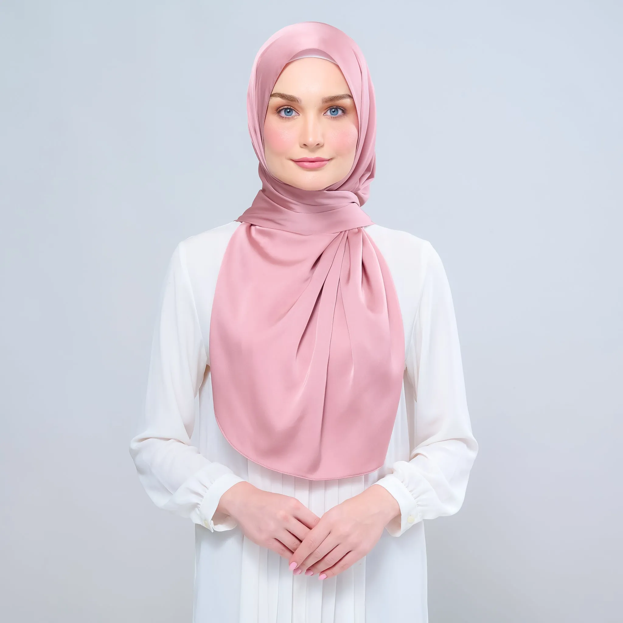 Instant Tag n' Go Shawl  | Satin Silk in Dusty Pink