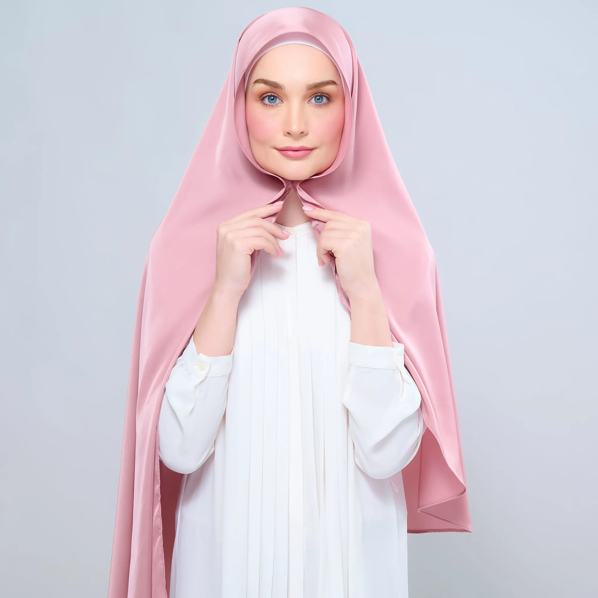 Instant Tag n' Go Shawl  | Satin Silk in Dusty Pink