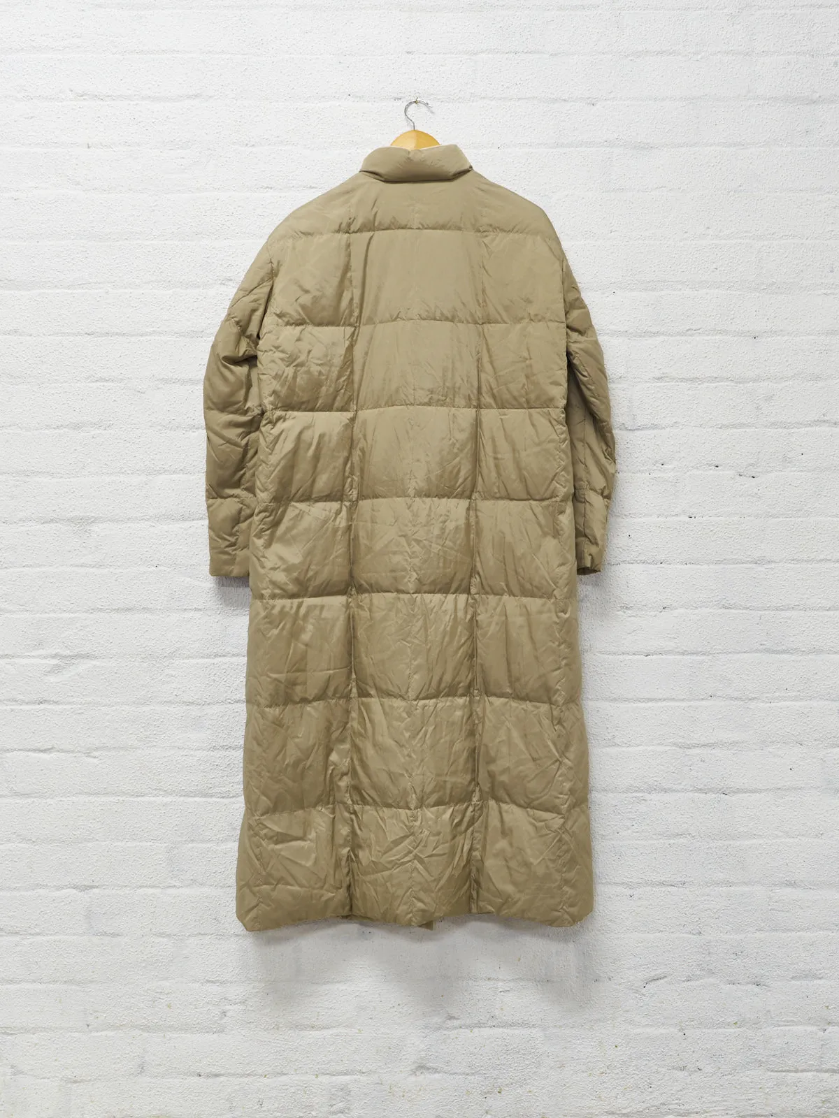 Issey Miyake beige high neck down puffer coat - size M