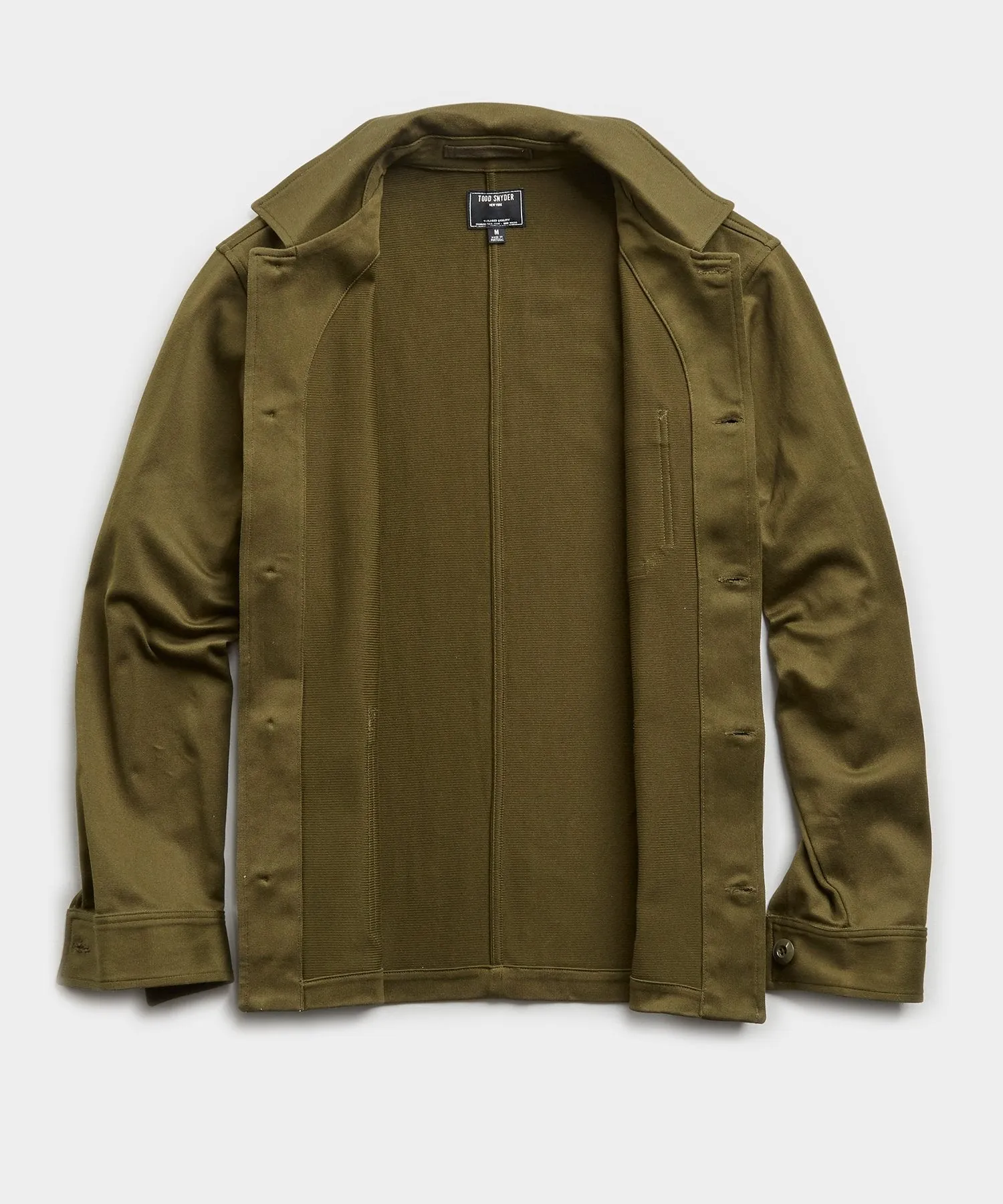 Japanese Knit Chore Coat in Olive