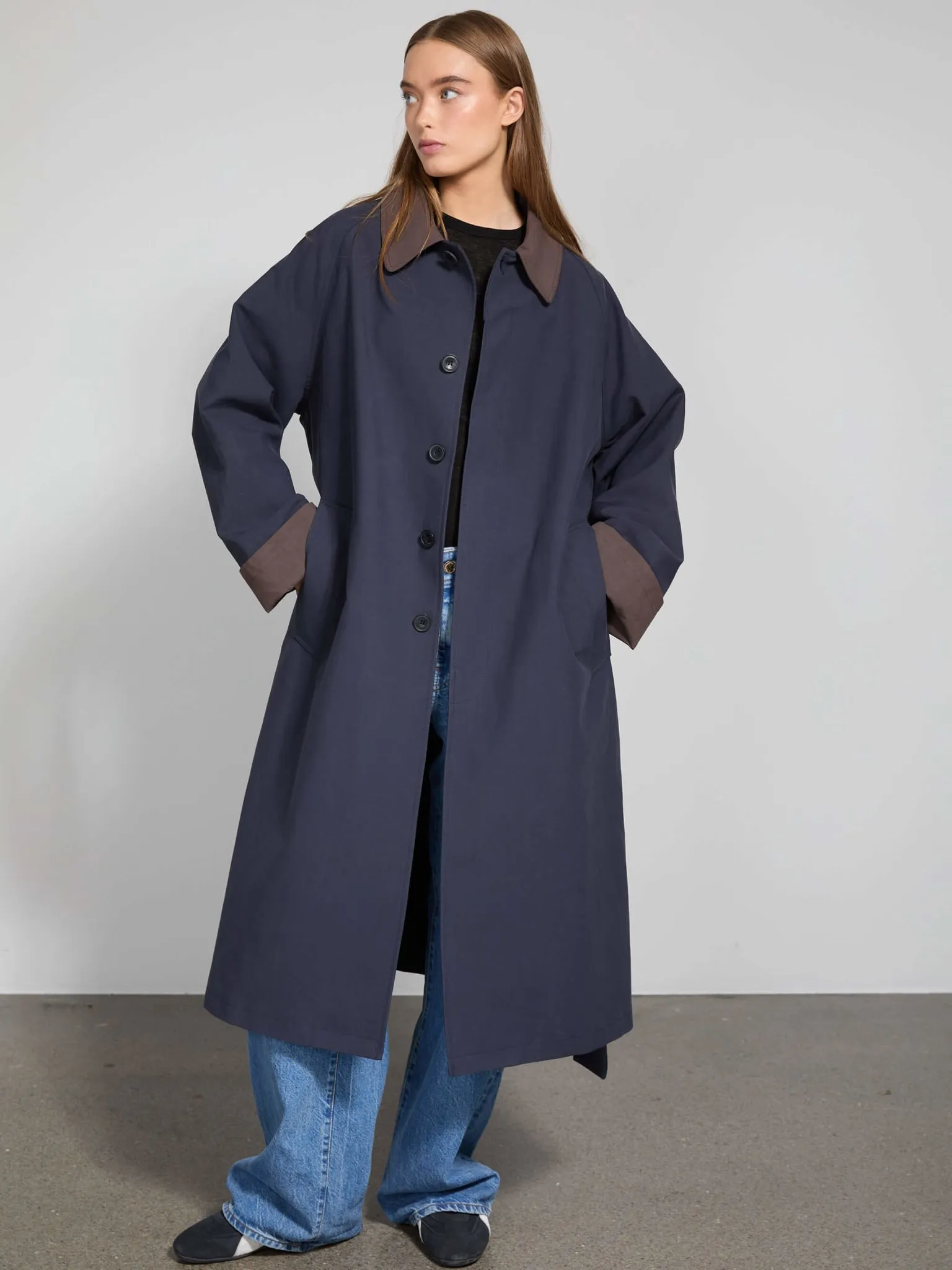 JOEL CANVAS COAT - NAVY