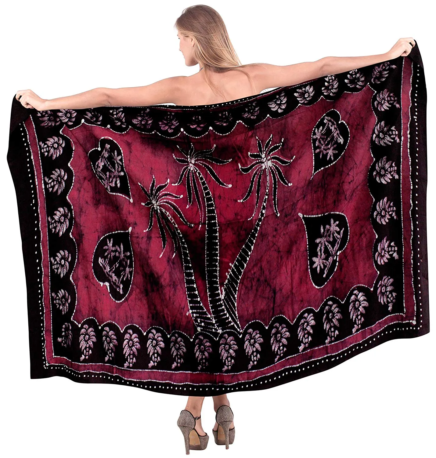 LA LEELA Women Beachwear Wrap Bikini Cover up Swimwear Batik 12 Plus Size