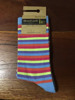 Ladies Fun Stripe Sock in organic cotton