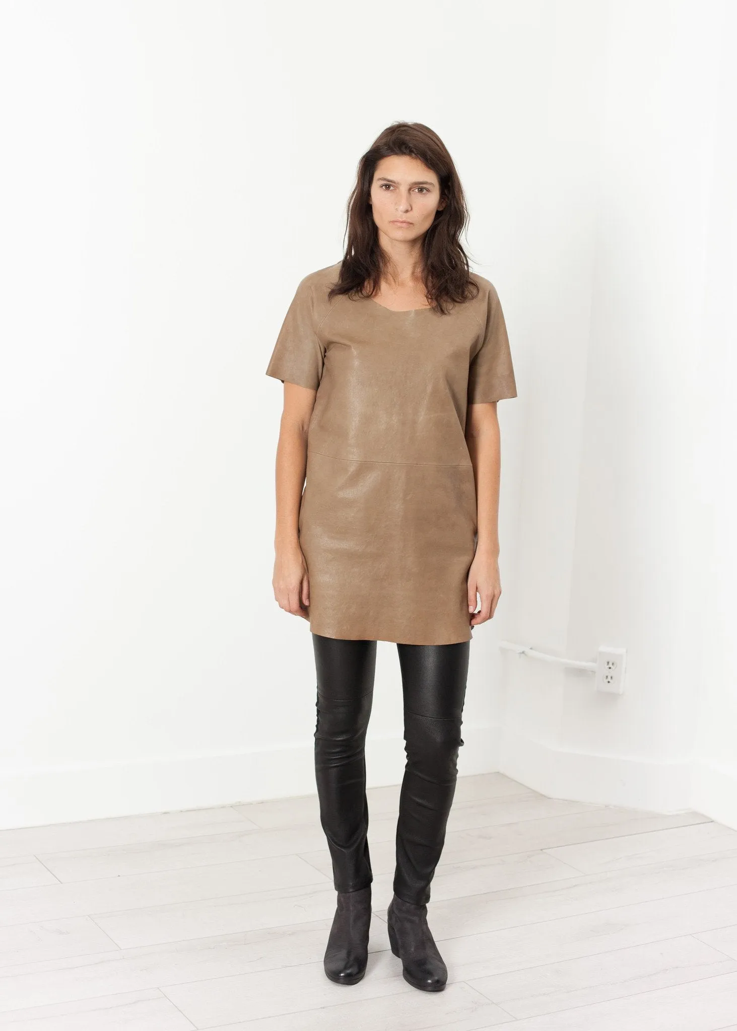 Leather Front Tunic