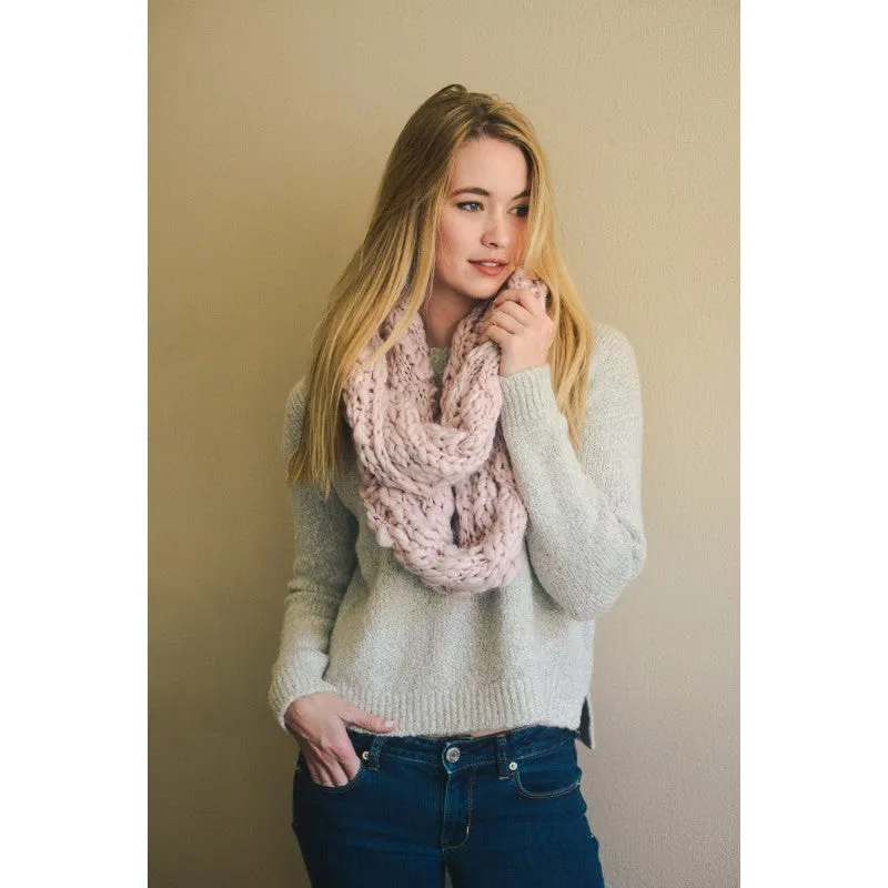 Leto Marled Chunky Knit Infinity Scarf