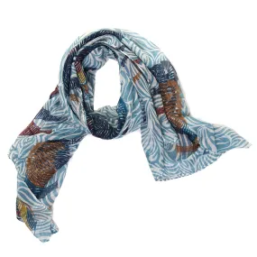 Lightweight Zebra Print Scarf Shawl Wrap - Blue