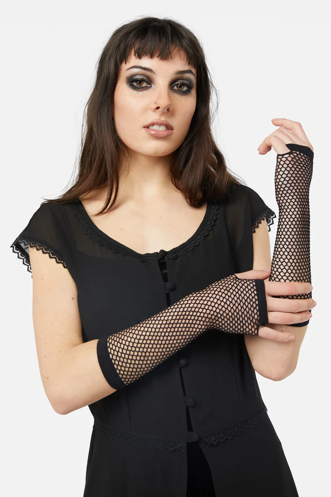 Long Fishnet Gloves