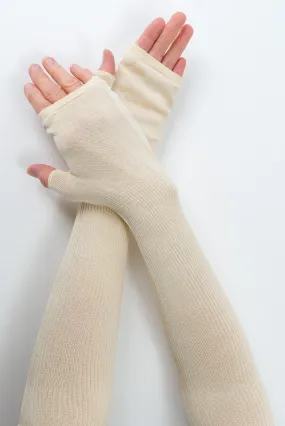 Long Silk Fingerless Mitts