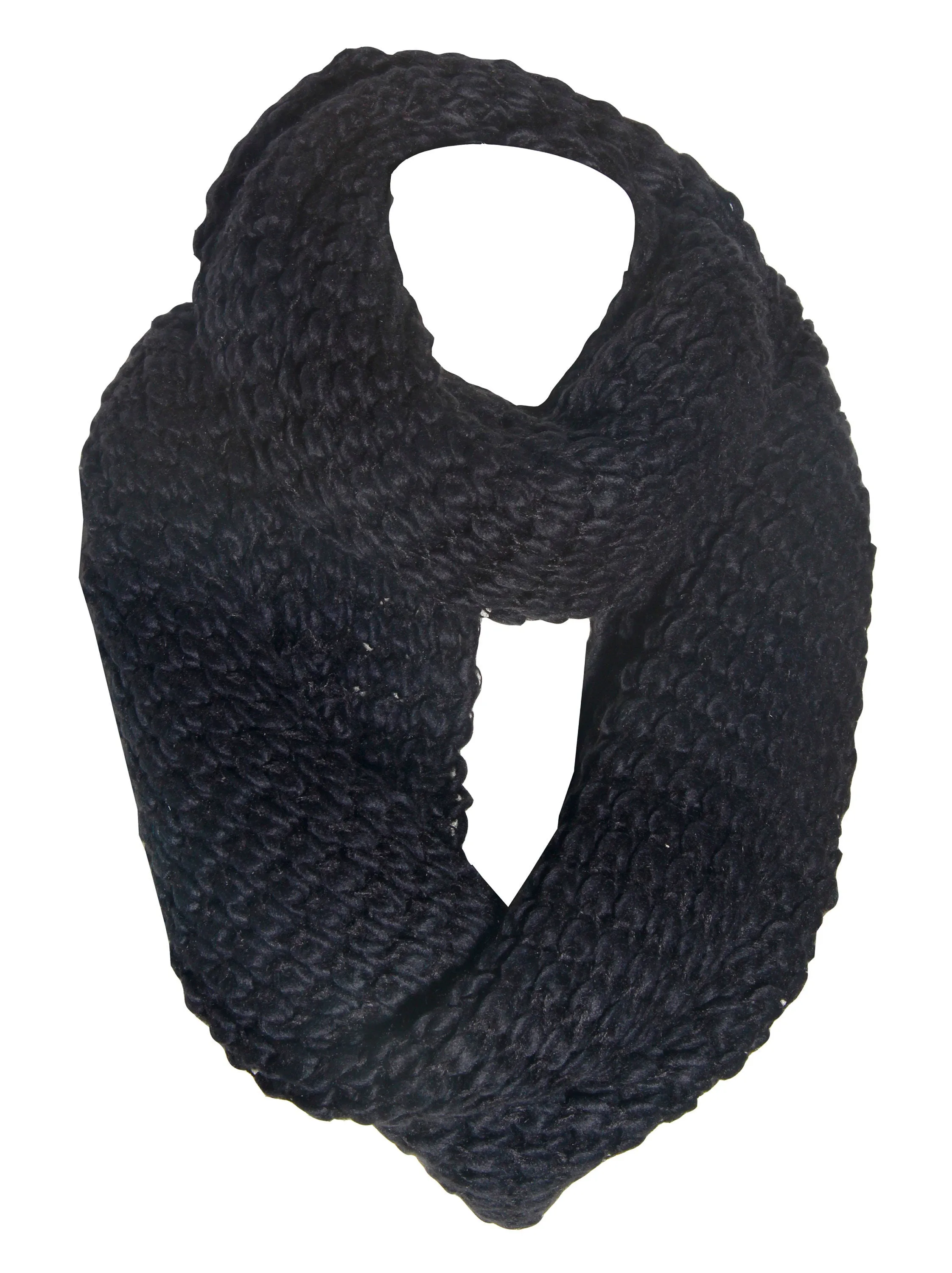 Luxury Unisex super soft knitted BLACK colour chunky knit winter SNOOD scarf, Neck warmer ,infinity scarf ,loop oversized winter warm scarf