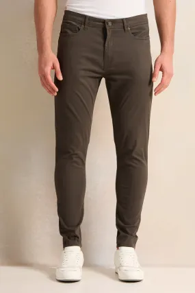 Men Grey 5-Pocket Slim Fit Trouser