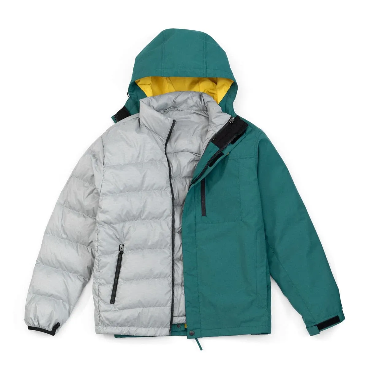 Mens 3 in 1 Jackets with Warm Down Liner and Detachable Coats