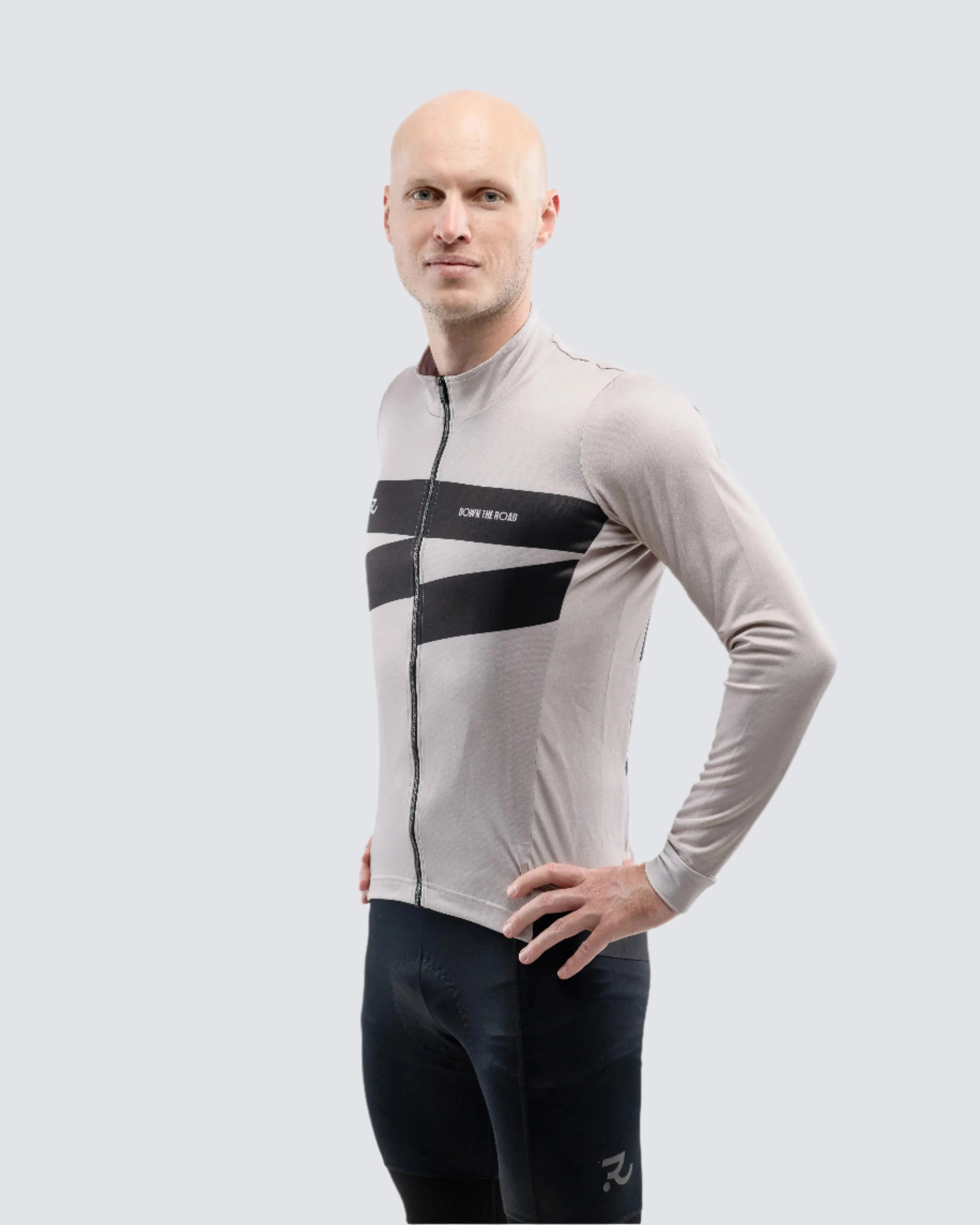 Men's Long Sleeve Fleece Jersey - Nude Beige