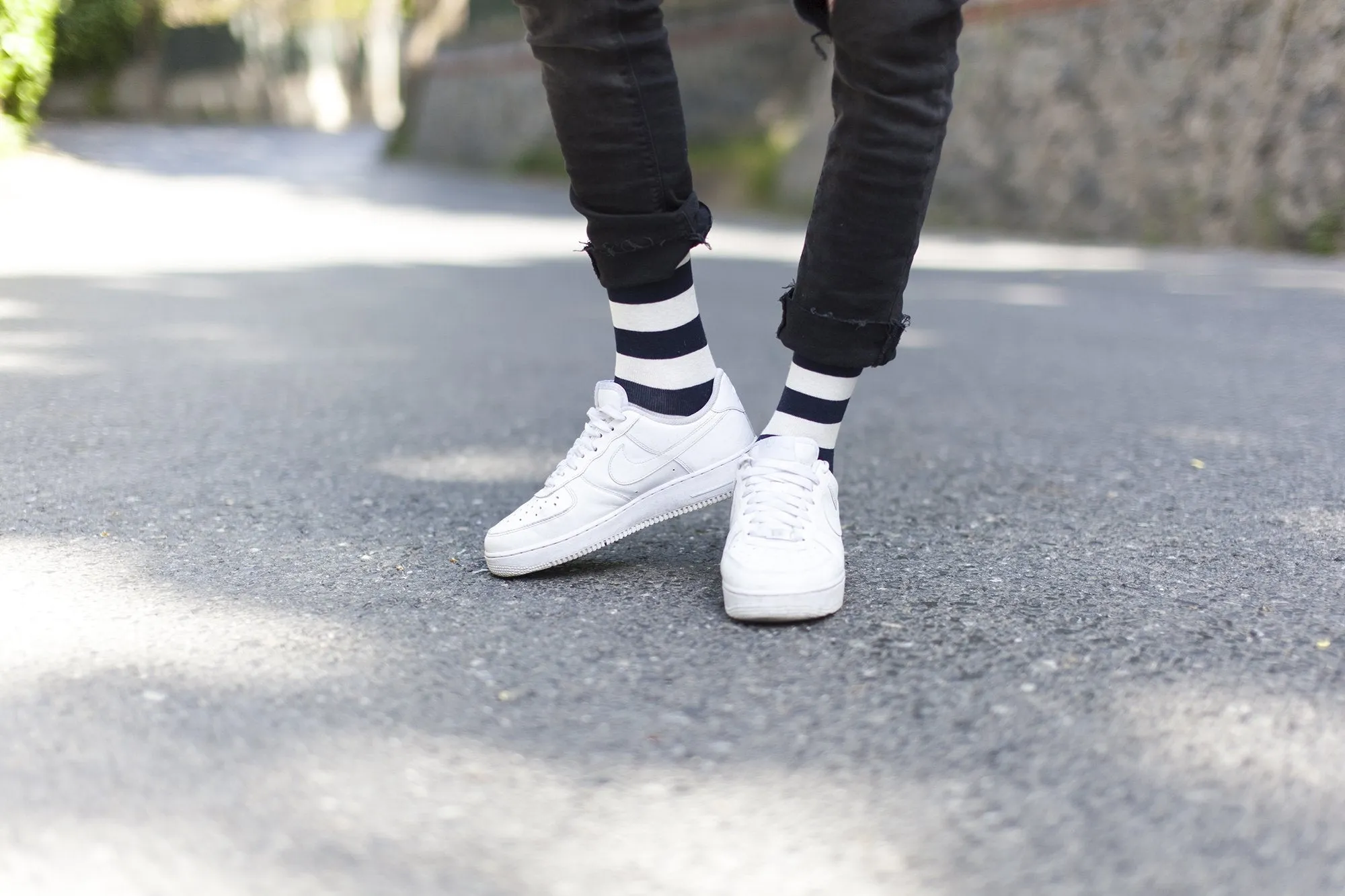 Men's Navy-White Stripes Socks