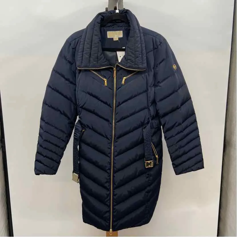 Michael Kors Women's Size PXL Navy Solid Coat