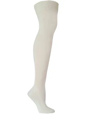 Milk, Solid White Eco-Friendly Cotton Over the Knee Socks