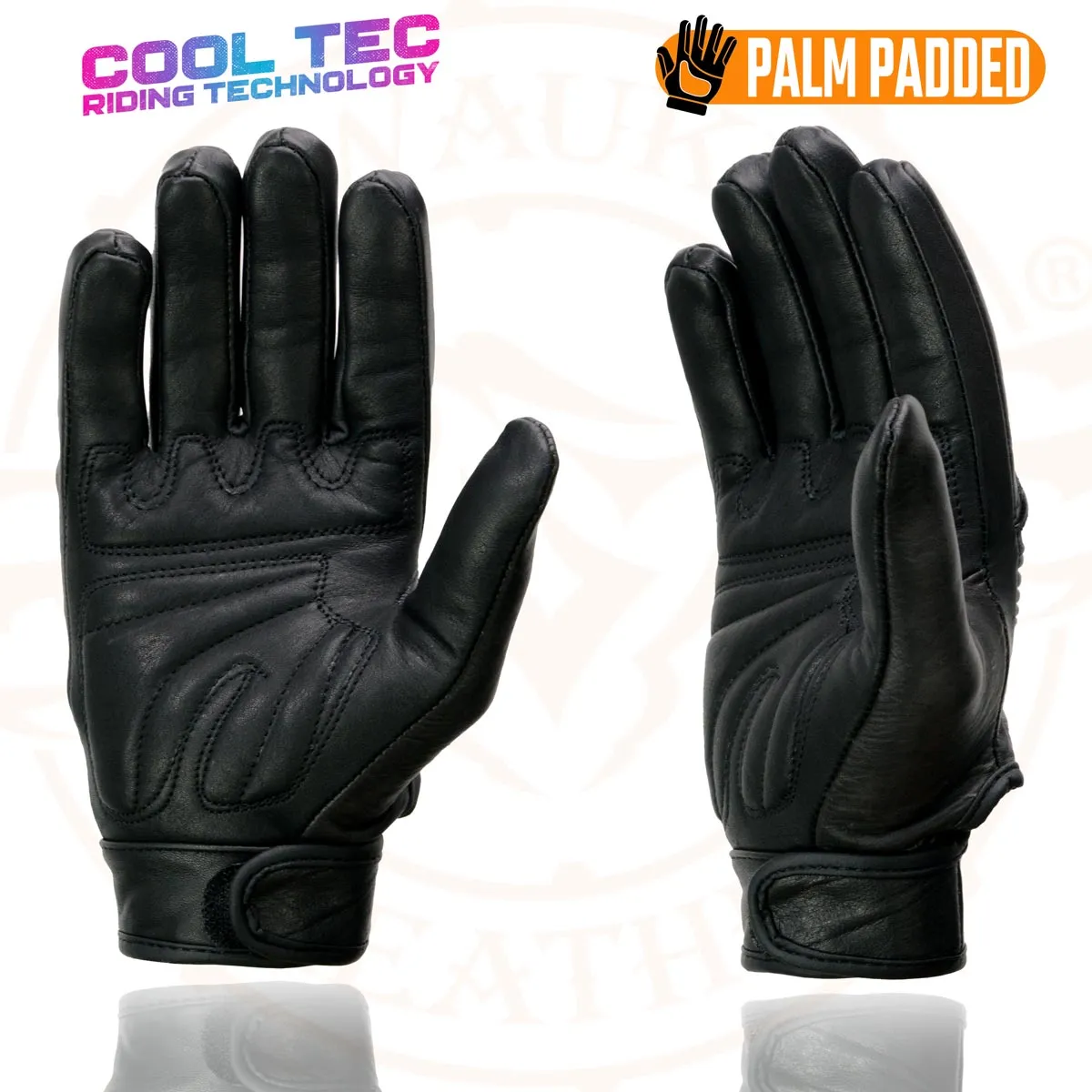 Milwaukee Leather MG7736 Women's Black ‘Cool-Tec’ Leather Gel Palm