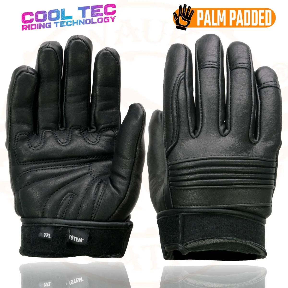 Milwaukee Leather MG7736 Women's Black ‘Cool-Tec’ Leather Gel Palm