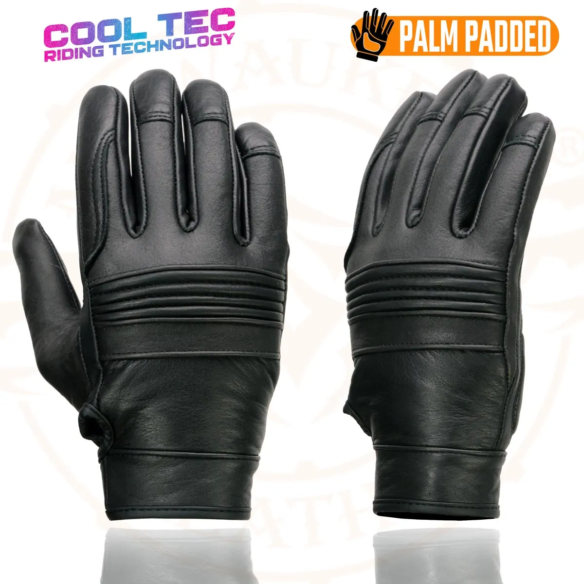 Milwaukee Leather MG7736 Women's Black ‘Cool-Tec’ Leather Gel Palm