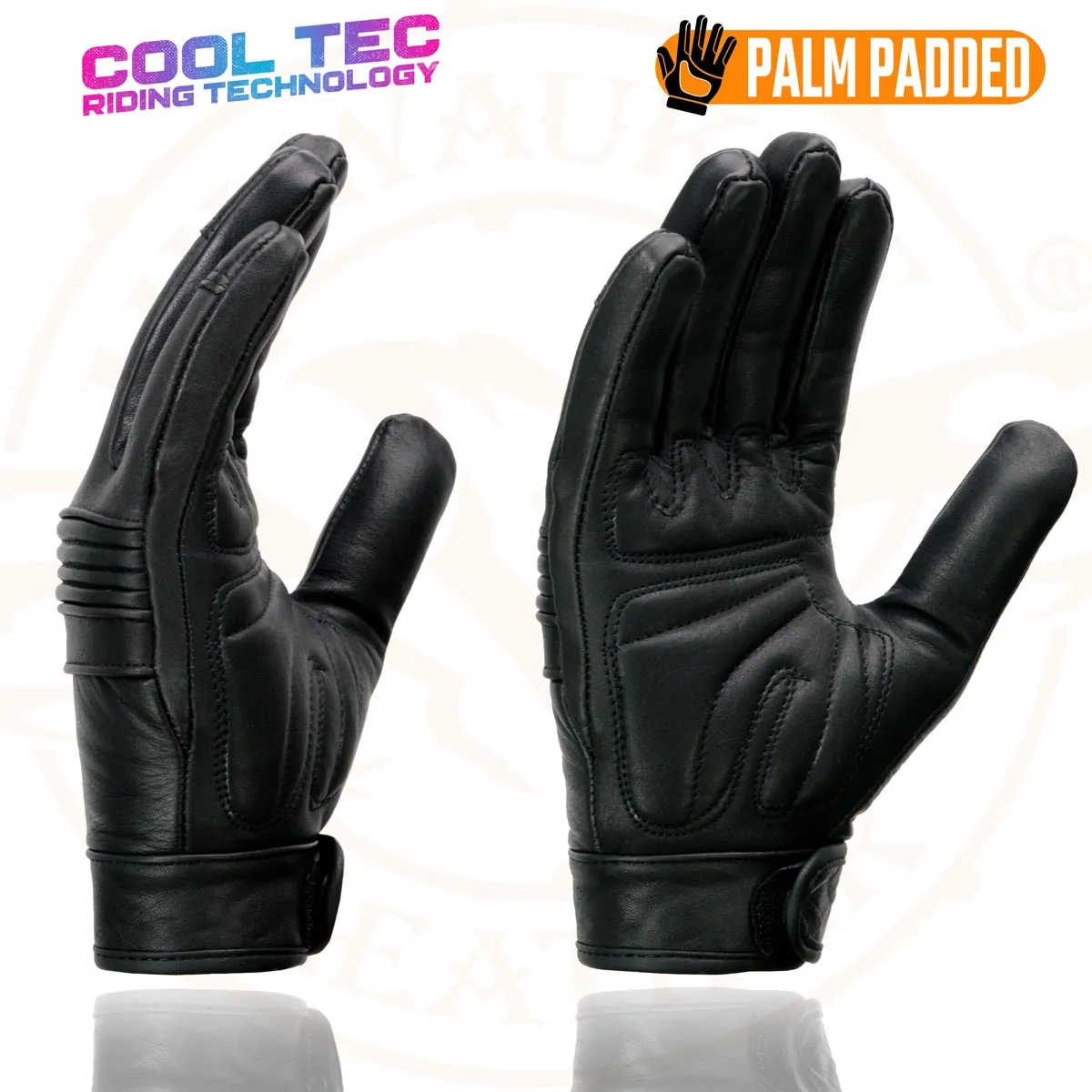 Milwaukee Leather MG7736 Women's Black ‘Cool-Tec’ Leather Gel Palm