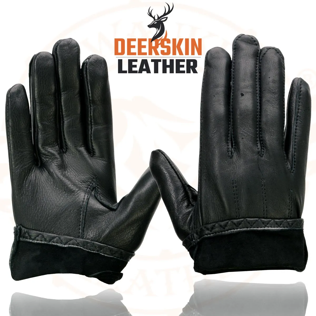 Milwaukee Leather SH887 Men's Black Unlined Deerskin Lightweight