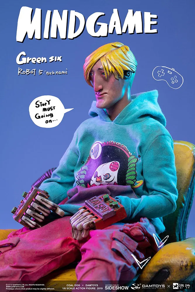 Mindgame Green Six Damtoys x Coal Dog New Collaboration Series 1/6 Action Figure