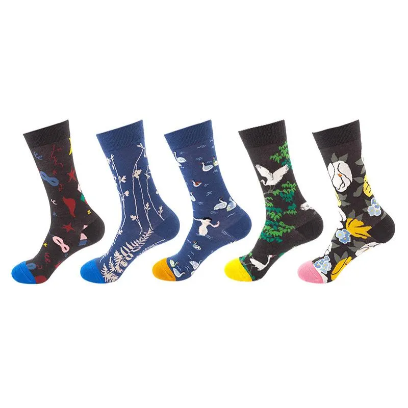 Mox JT Funny Socks Sets for Autumn and Winter - 5 Pairs/Set