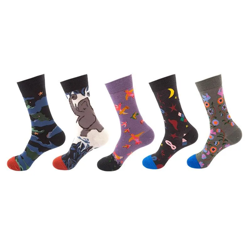 Mox JT Funny Socks Sets for Autumn and Winter - 5 Pairs/Set