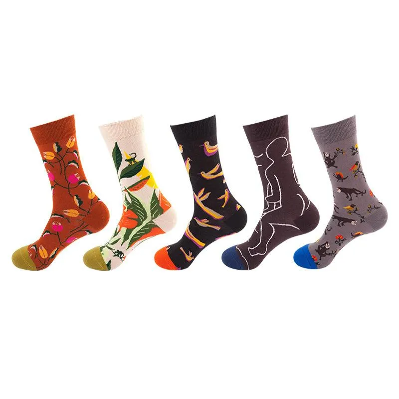 Mox JT Funny Socks Sets for Autumn and Winter - 5 Pairs/Set