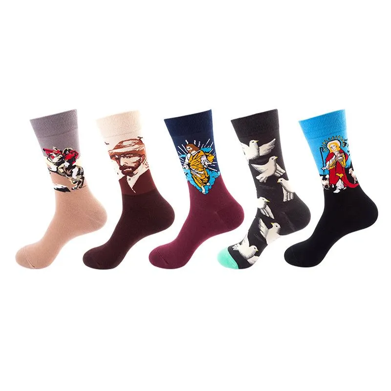 Mox JT Funny Socks Sets for Autumn and Winter - 5 Pairs/Set