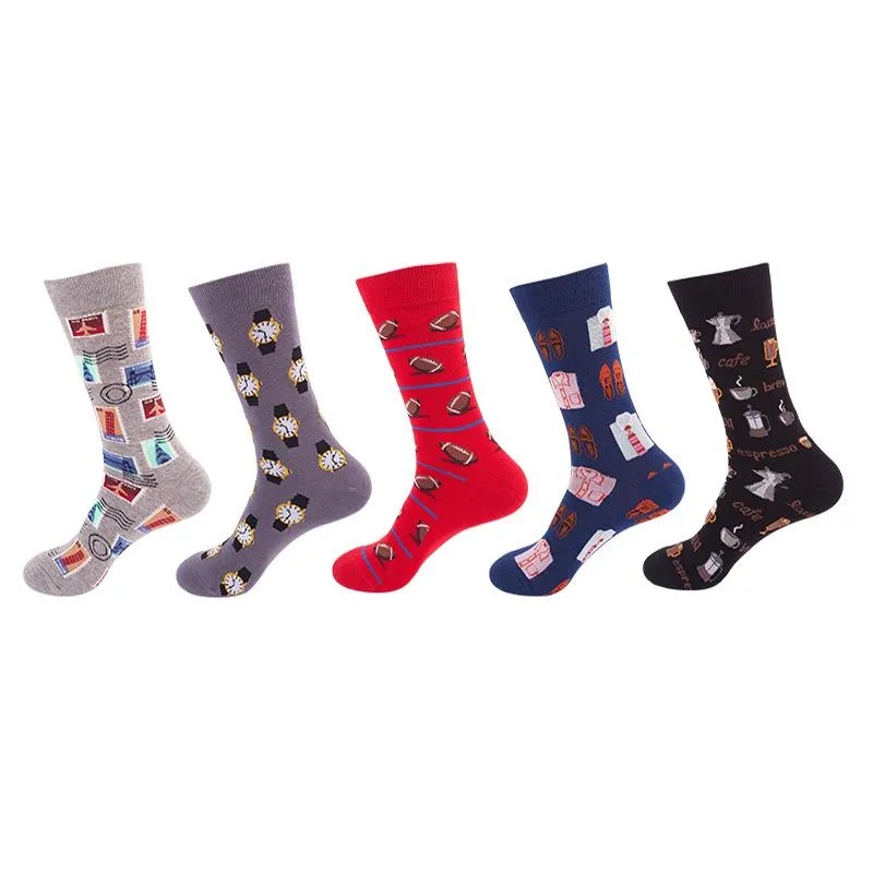 Mox JT Funny Socks Sets for Autumn and Winter - 5 Pairs/Set