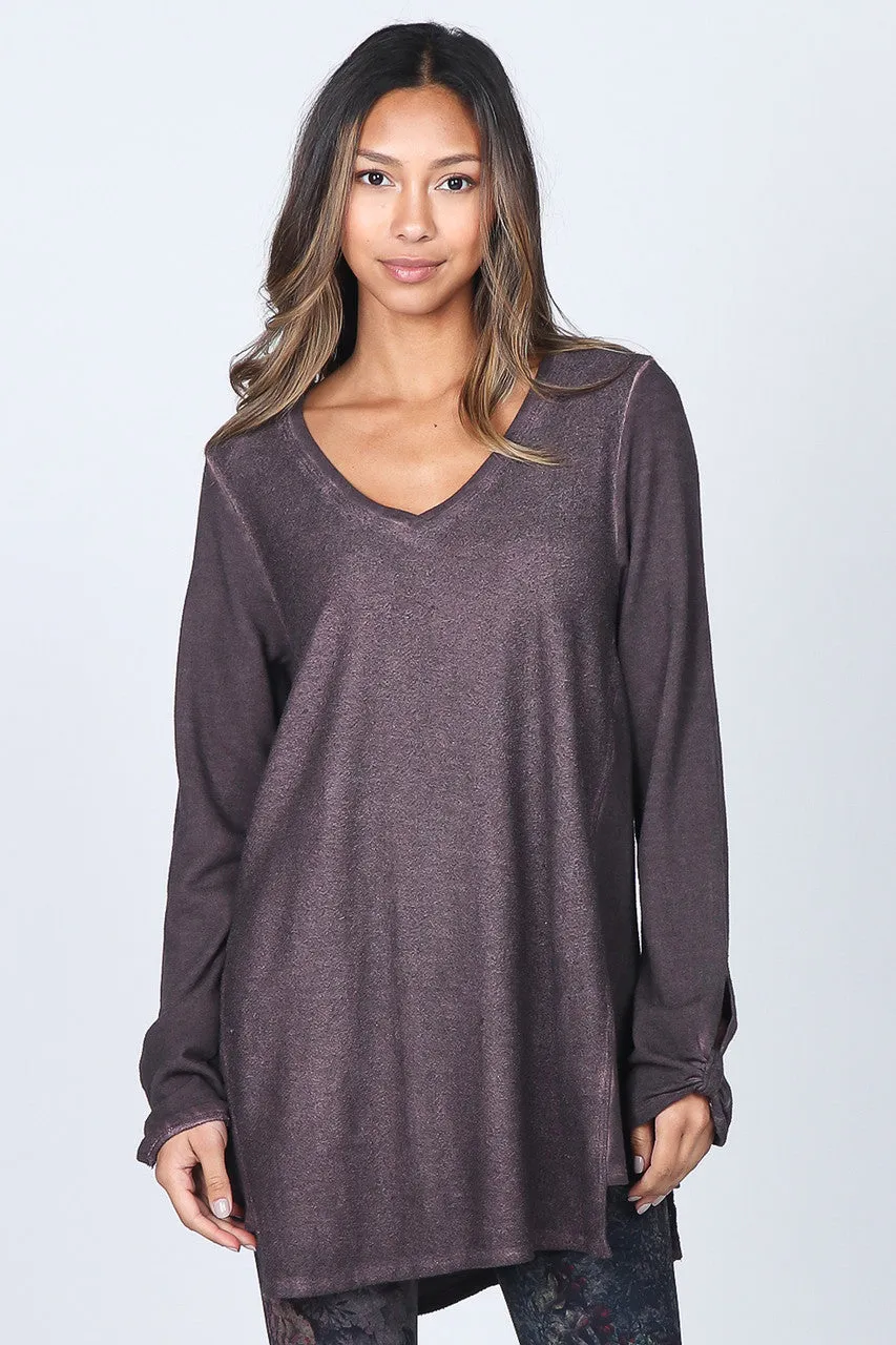 M.Rena Reverse French Terry Tunic Top - Fig