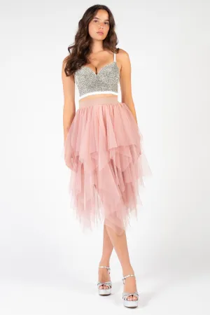 Multi Layer Tulle Midi Skirt