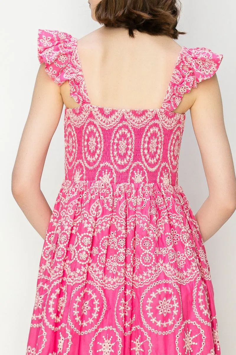 Napa Eyelet Midi Dress