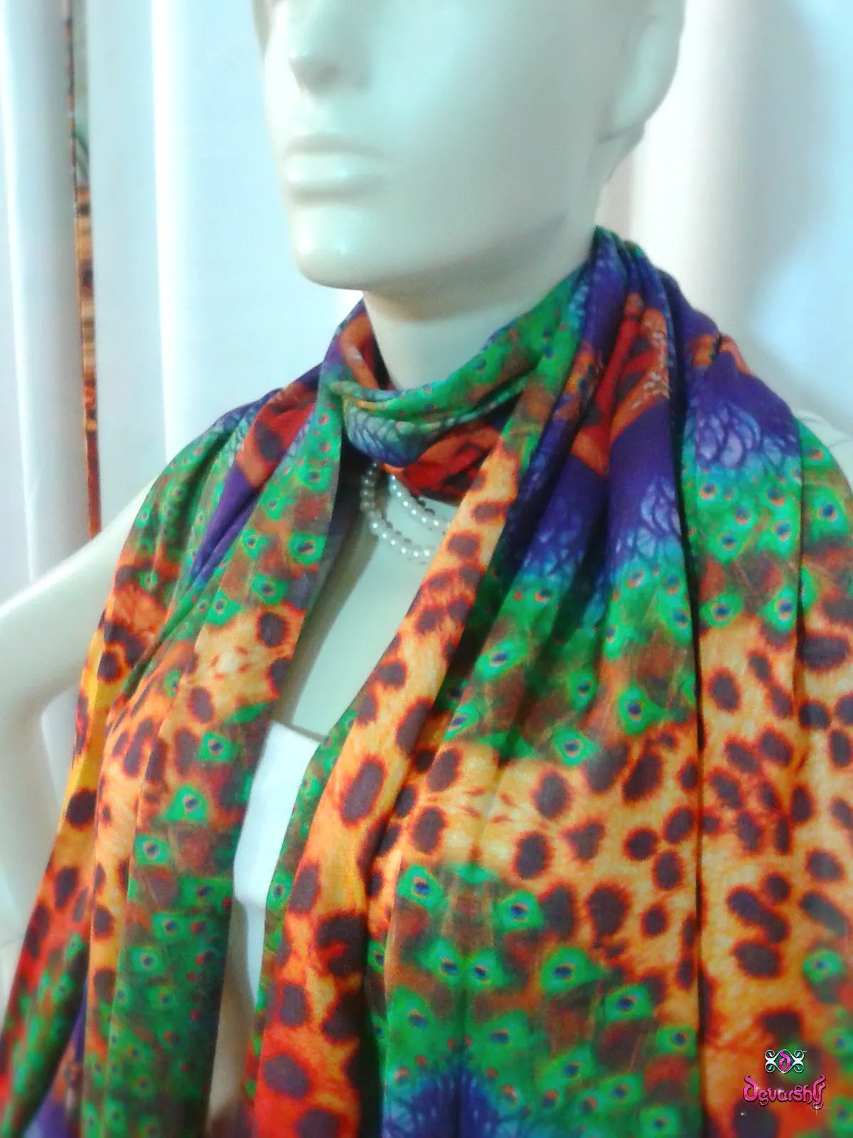 NATURE MORTE Leopard Animal Print Devarshy Printed Long Stole - 1081A