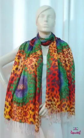 NATURE MORTE Leopard Animal Print Devarshy Printed Long Stole - 1081A