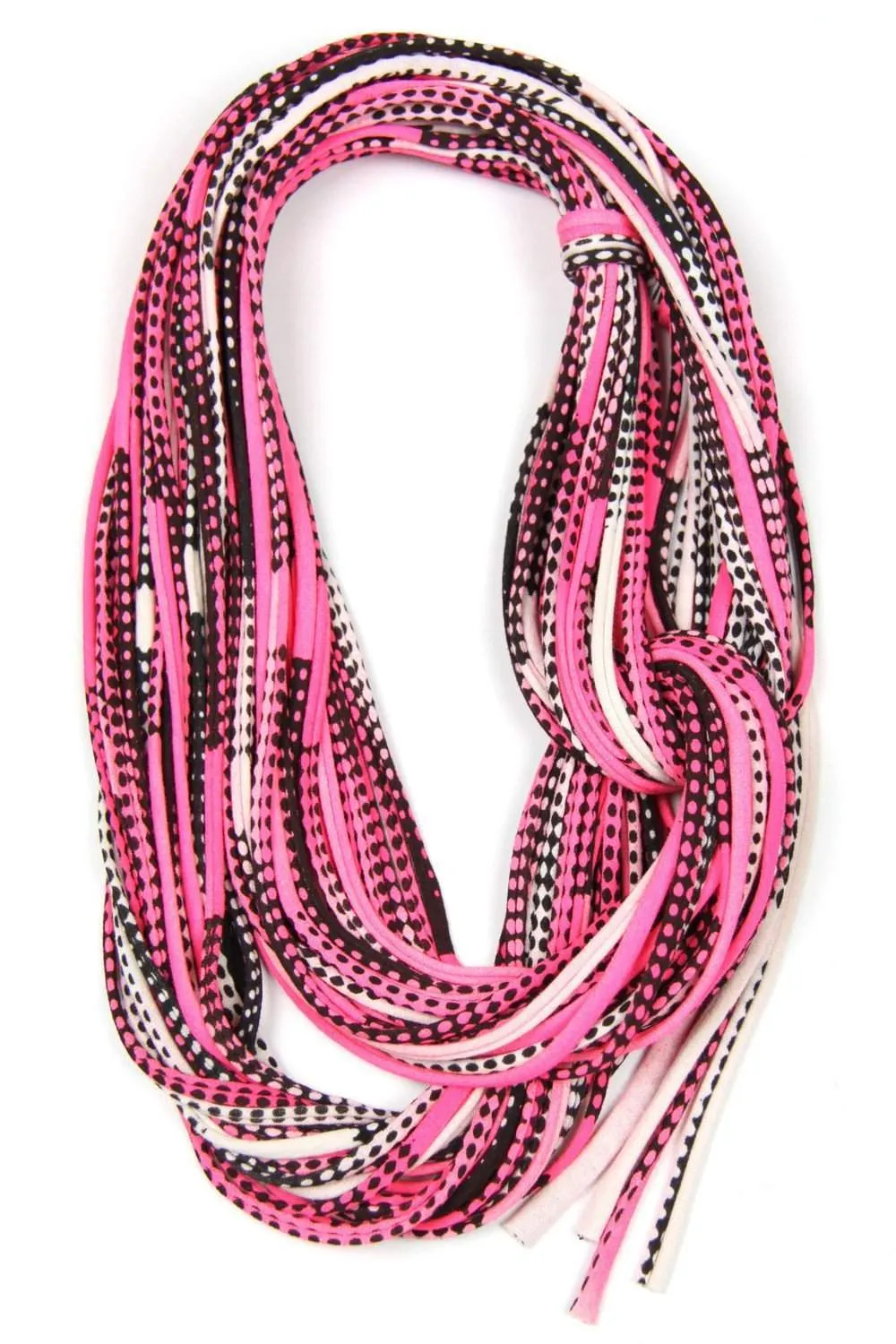 Necklush Infinity Scarf / Hot Pink & Black / Unisex