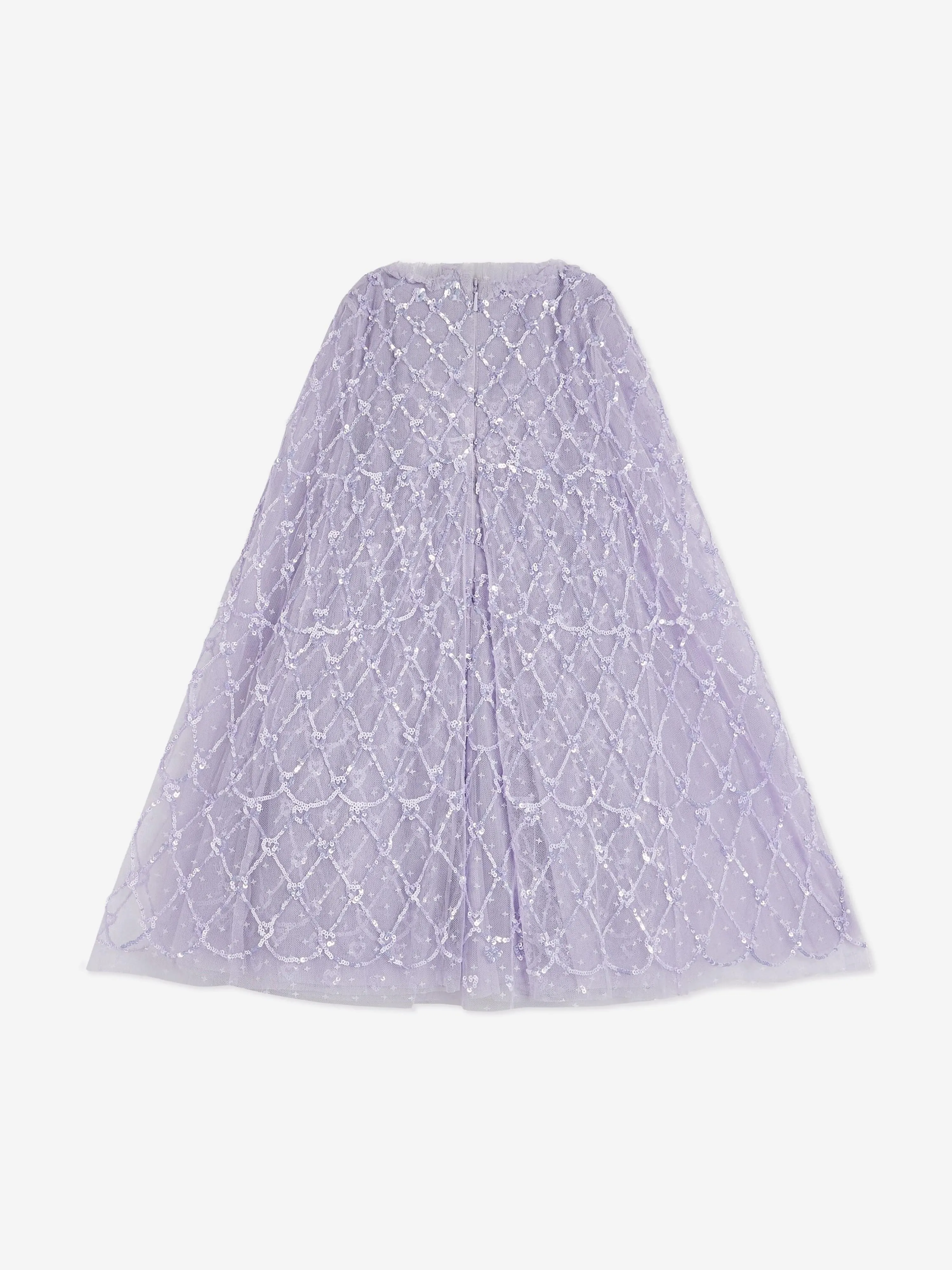 Needle & Thread Girls Heart Lattice Cape Dress in Purple